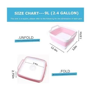 Sartén para lavar platos bañera plegable de 9 L lavabo_2