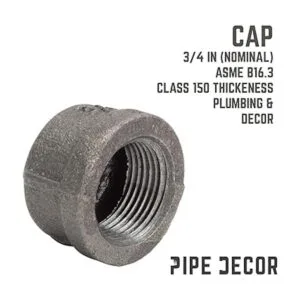 PIPE DCOR 34 pulg. Tapa de hierro maleable 10 unidades_3