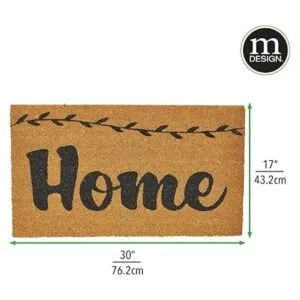mDesign Felpudo rectangular de fibra natural para entrada_3