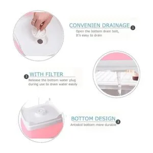 Sartén para lavar platos bañera plegable de 9 L lavabo_4