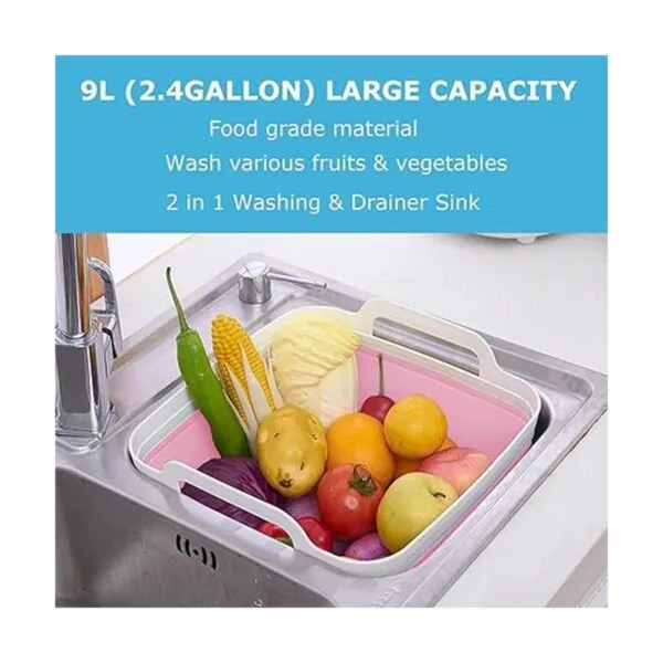 Sartén para lavar platos bañera plegable de 9 L lavabo_5
