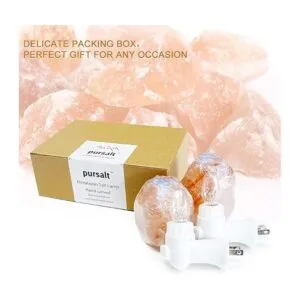 Pursalt Paquete de 2 lámparas de sal natural del Himalaya_5