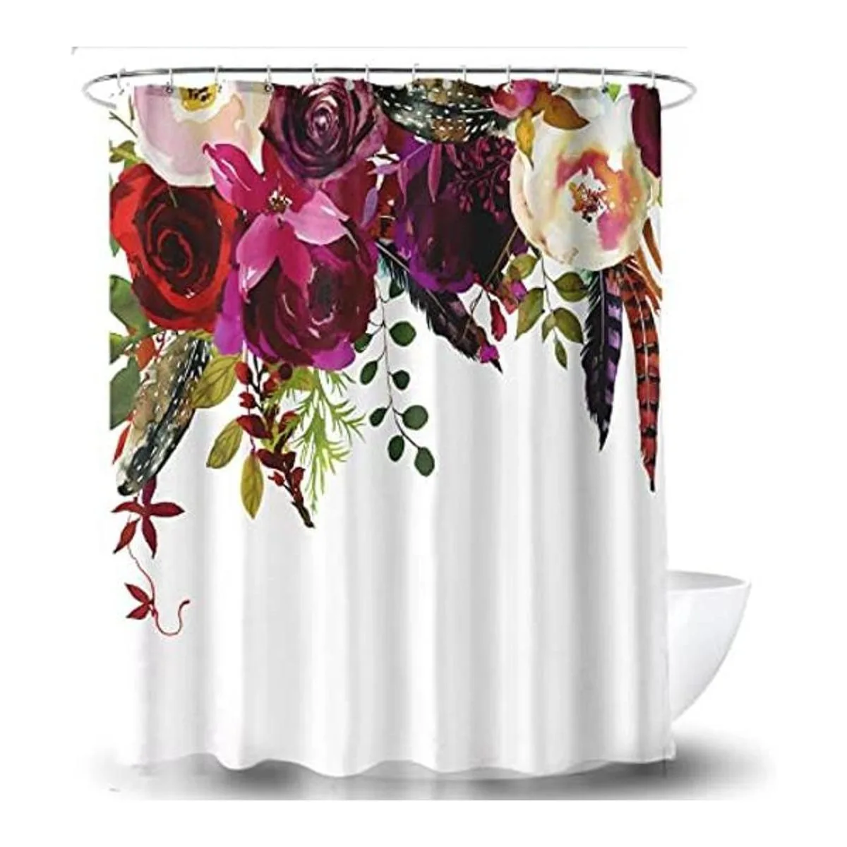 Ao Blare Cortina de ducha con diseño floral diseño de_1