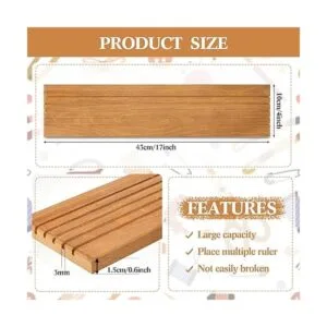 2 piezas de regla de madera organizador de regla de_2