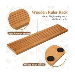 2 piezas de regla de madera organizador de regla de_3
