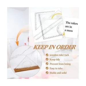 2 piezas de regla de madera organizador de regla de_6