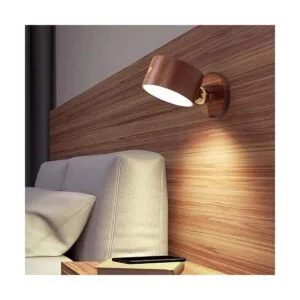 LANDGOO Aplique magnético de pared de madera luces LED_6