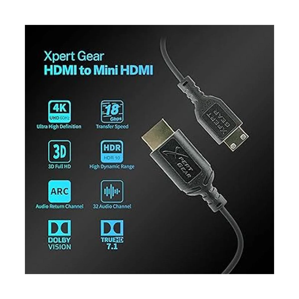 Xpert Gear Cable HDMI a Mini HDMI 2.0 tipo A a tipo C_2
