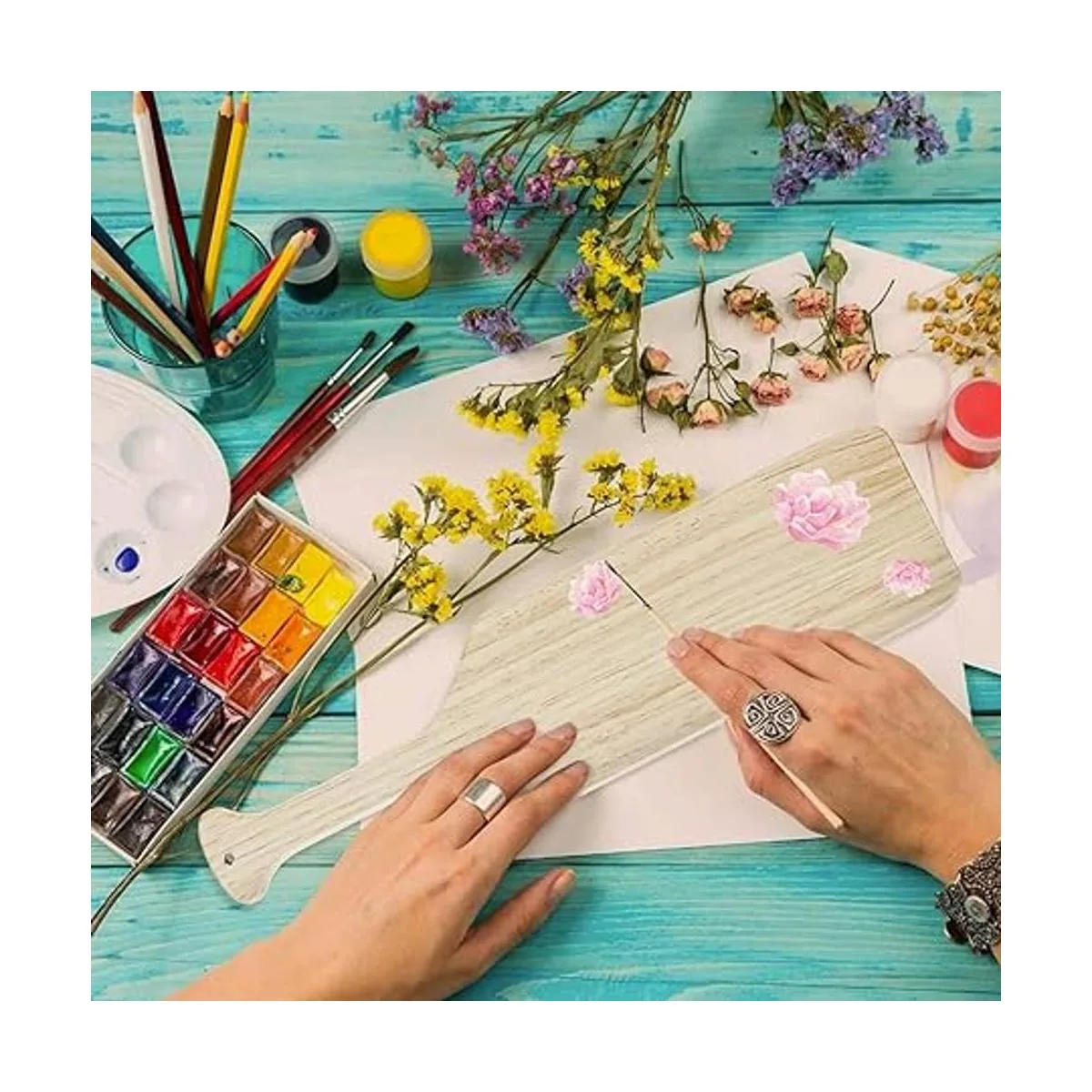 DAJAVE Paletas de madera sin terminar de 15 pulgadas_5