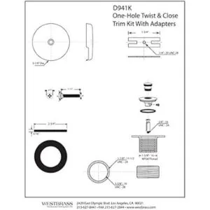 Westbrass D941K26 Moldura de drenaje para bañera de rosca_2