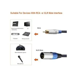 TISINO Cable doble RCA a XLR 2 RCA a 2 XLR macho HiFi_2