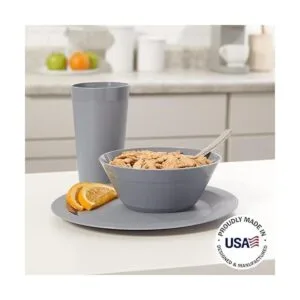 US Acrylic Newport Juego de vajilla de plástico cuenco y_2