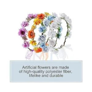 Cinaci Paquete de 8 diademas bohemias hawaianas con diseño_5