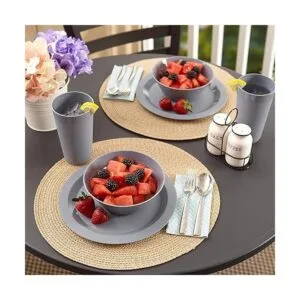 US Acrylic Newport Juego de vajilla de plástico cuenco y_3