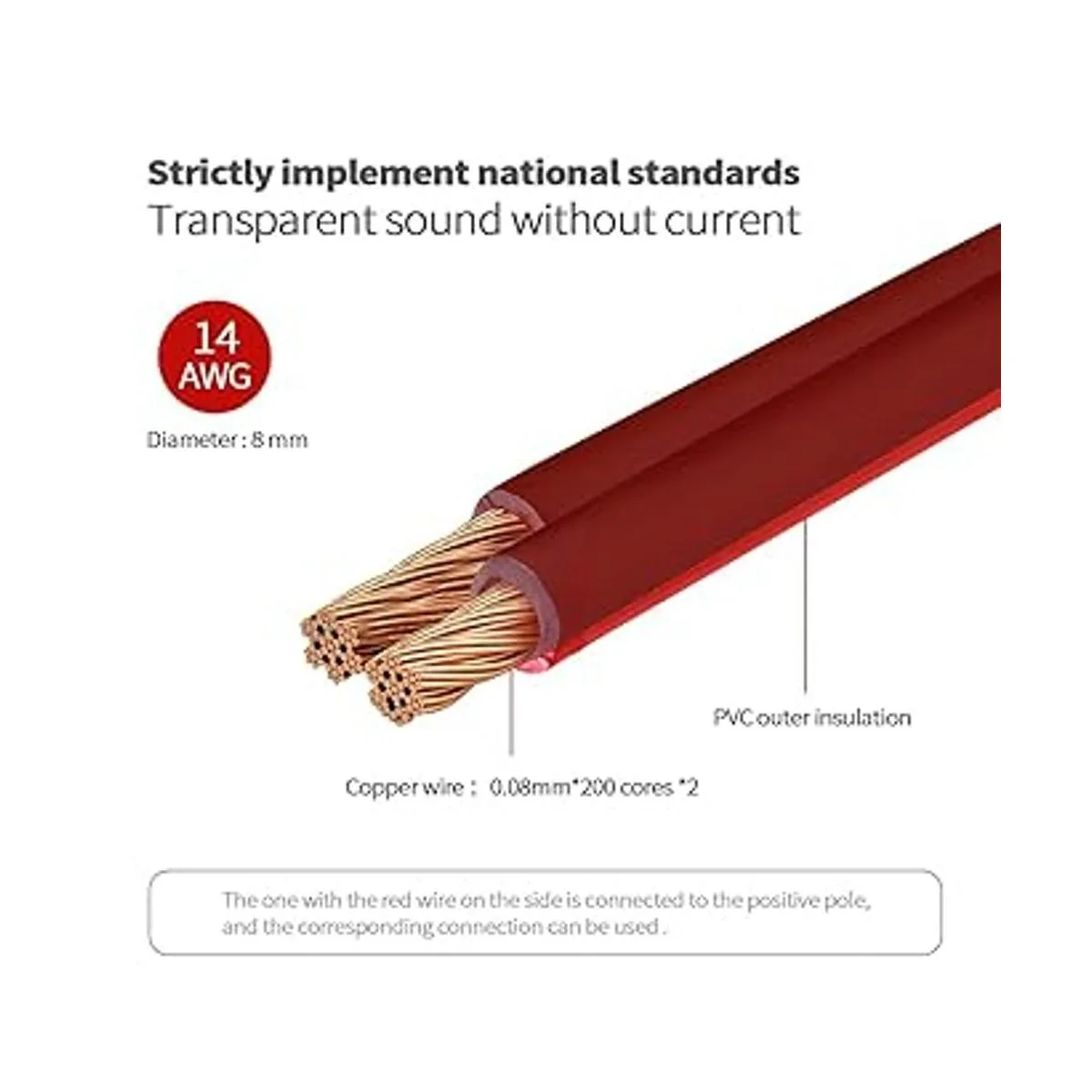 Cable de altavoz RCA a cable desnudo de 14 AWG OFC. El_2