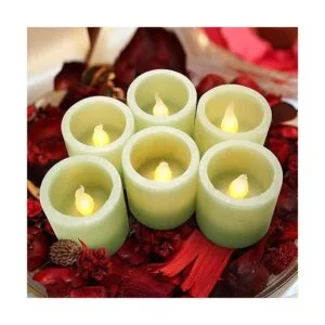 Furora LIGHTING Velas votivas LED verdes paquete de 6_2