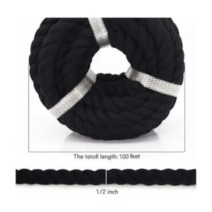 Cuerda negra de algodón trenzado de 12 pulgada cuerda_4