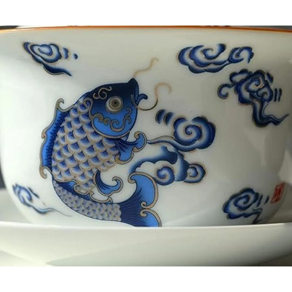 Porcelain Gaiwan Juego de platillos de tazón de té 7_3