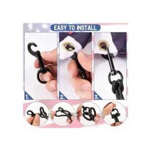 Kit de cuerda de asta de bandera de 100 pies con 4 ganchos_7