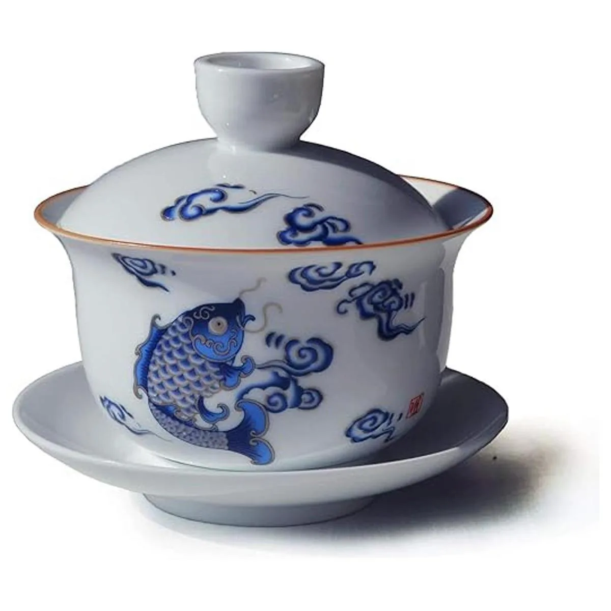 Porcelain Gaiwan Juego de platillos de tazón de té 7_1