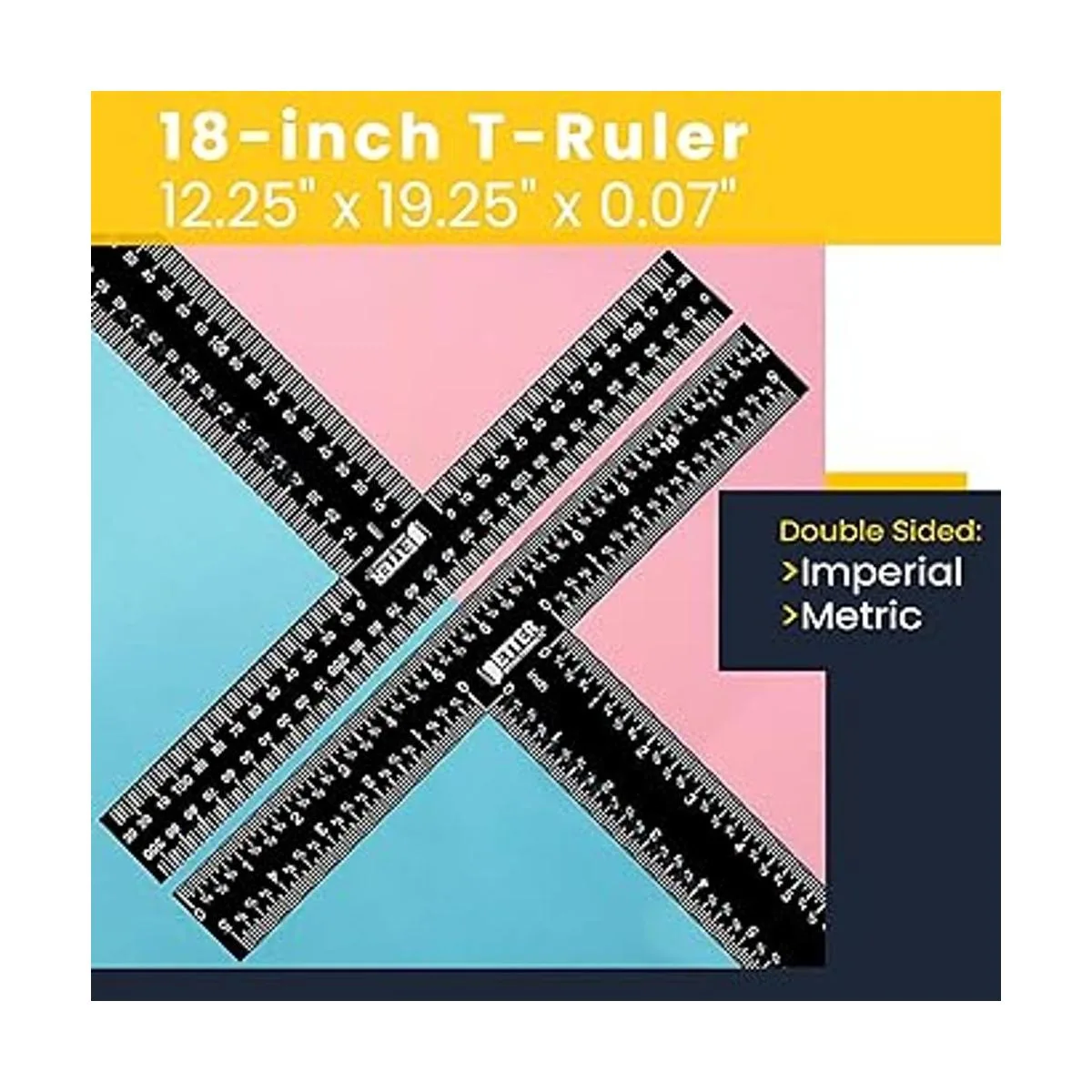 T Square T Ruler regla de metal en T de 18 pulgadas_4