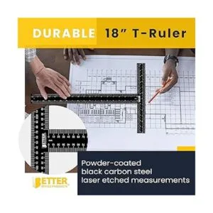 T Square T Ruler regla de metal en T de 18 pulgadas_2