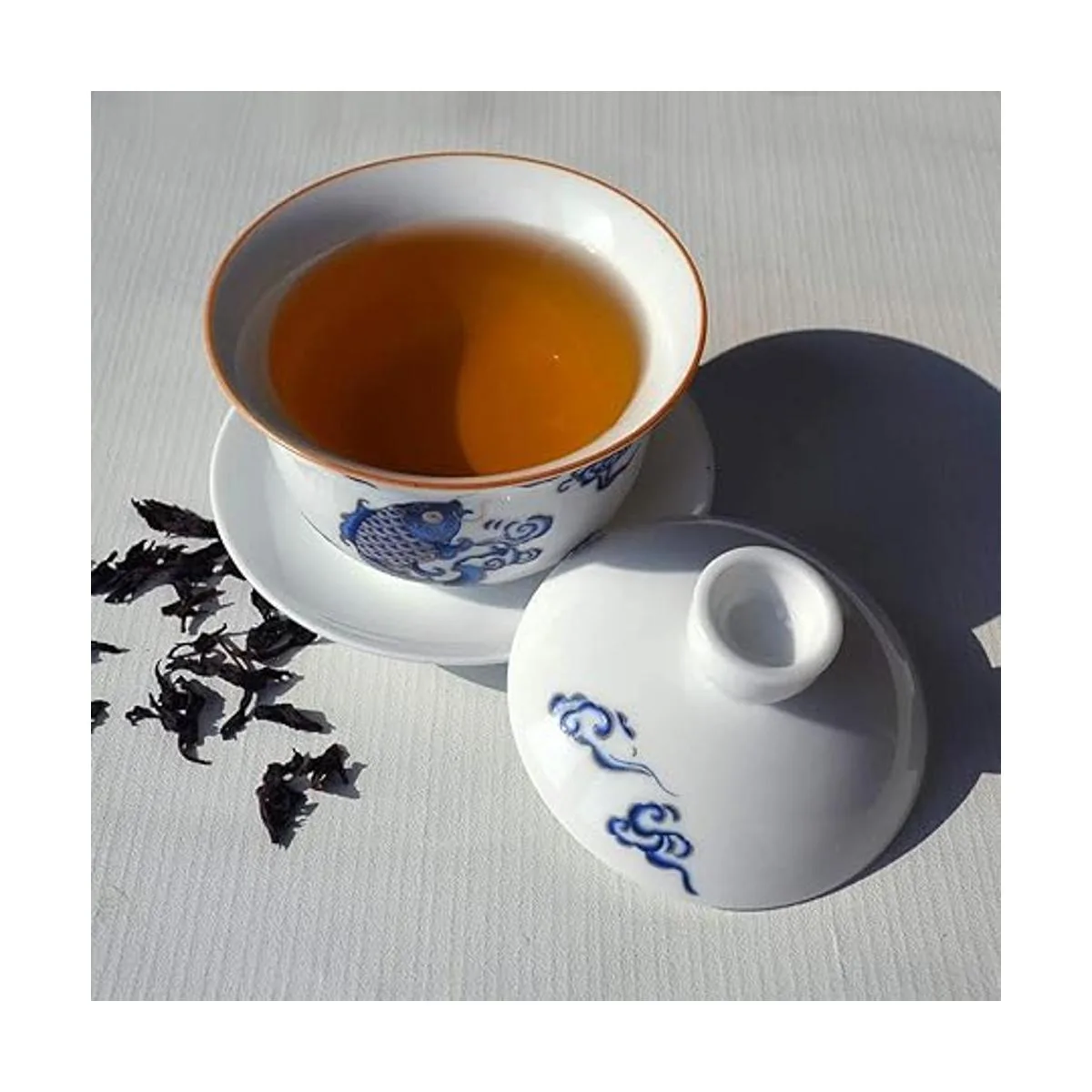 Porcelain Gaiwan Juego de platillos de tazón de té 7_2
