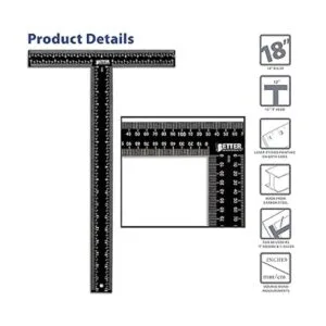 T Square T Ruler regla de metal en T de 18 pulgadas_3
