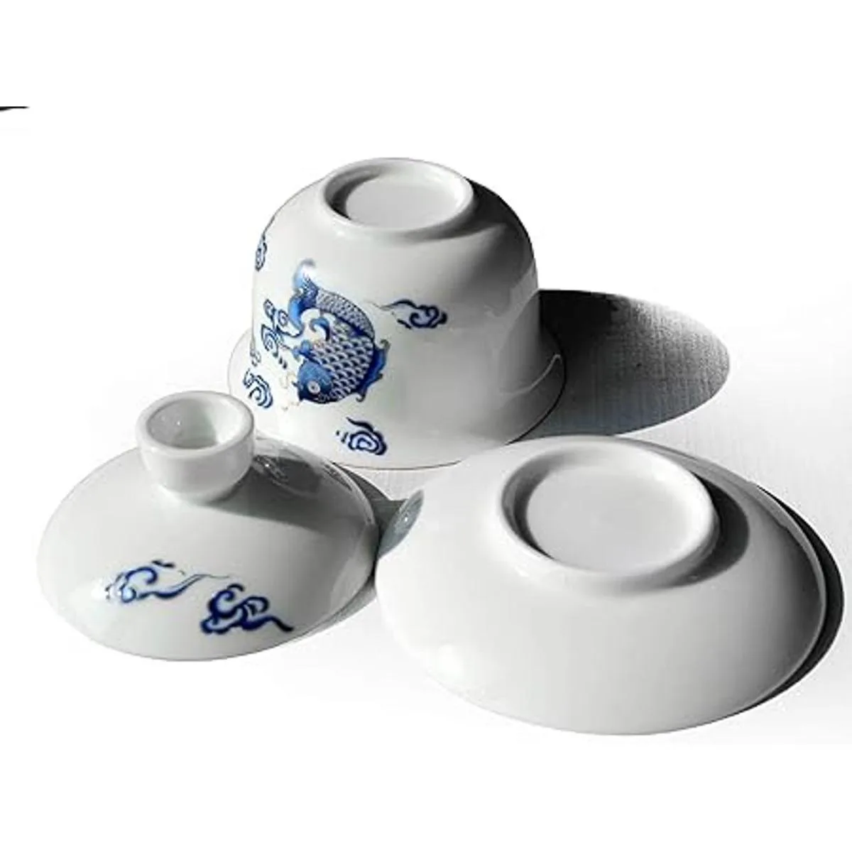 Porcelain Gaiwan Juego de platillos de tazón de té 7_4