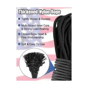 Kit de cuerda de asta de bandera de 100 pies con 4 ganchos_3