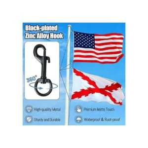 Kit de cuerda de asta de bandera de 100 pies con 4 ganchos_4