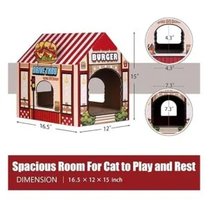 SEKAM Cardboard ScratcherCatnip with House Cat Play_5