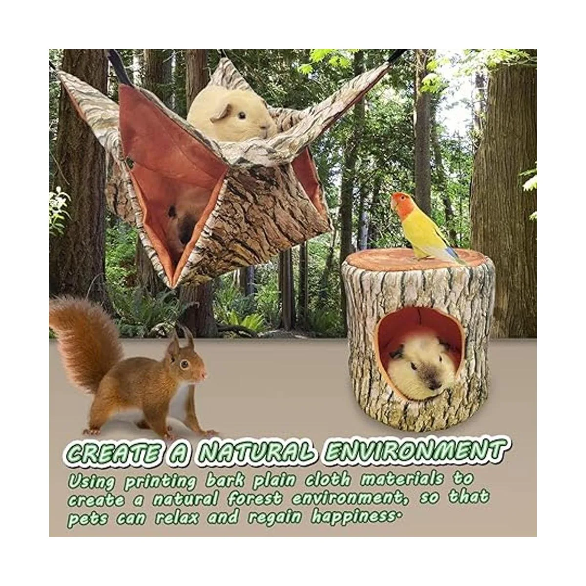 EAEDMY Cama y túnel de hamaca para árbol de indias y rata_2