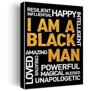 Póster de pared con texto en inglés I am a black man con_1