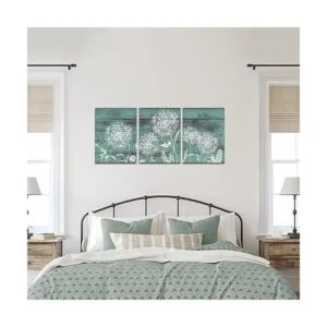 Arte de pared de diente de león decoración de baño_2