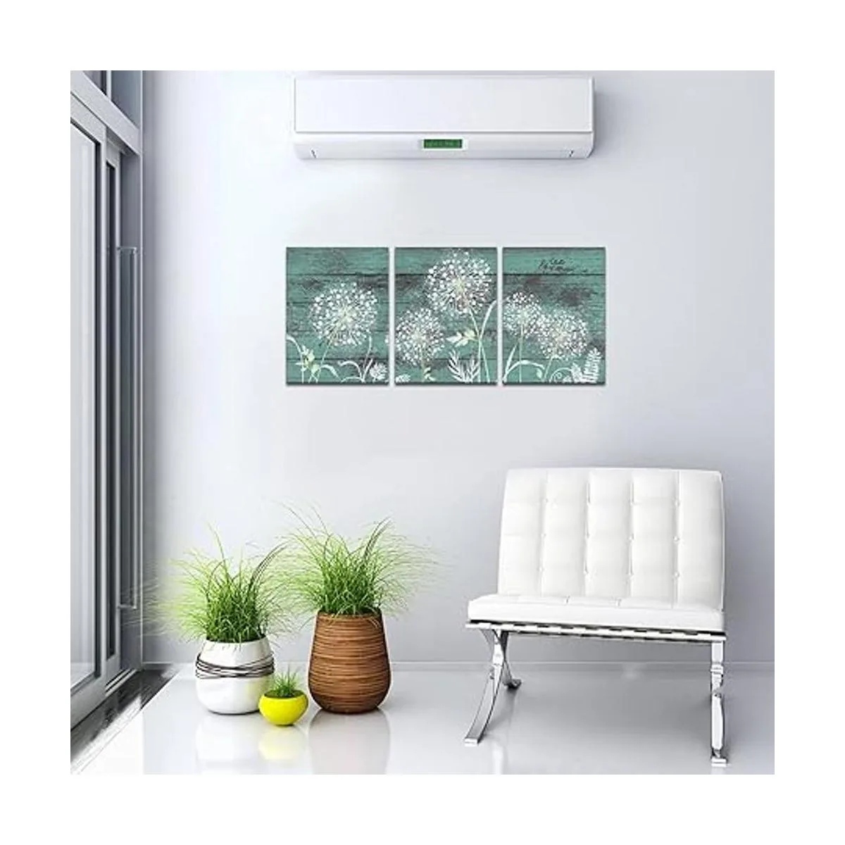 Arte de pared de diente de león decoración de baño_3