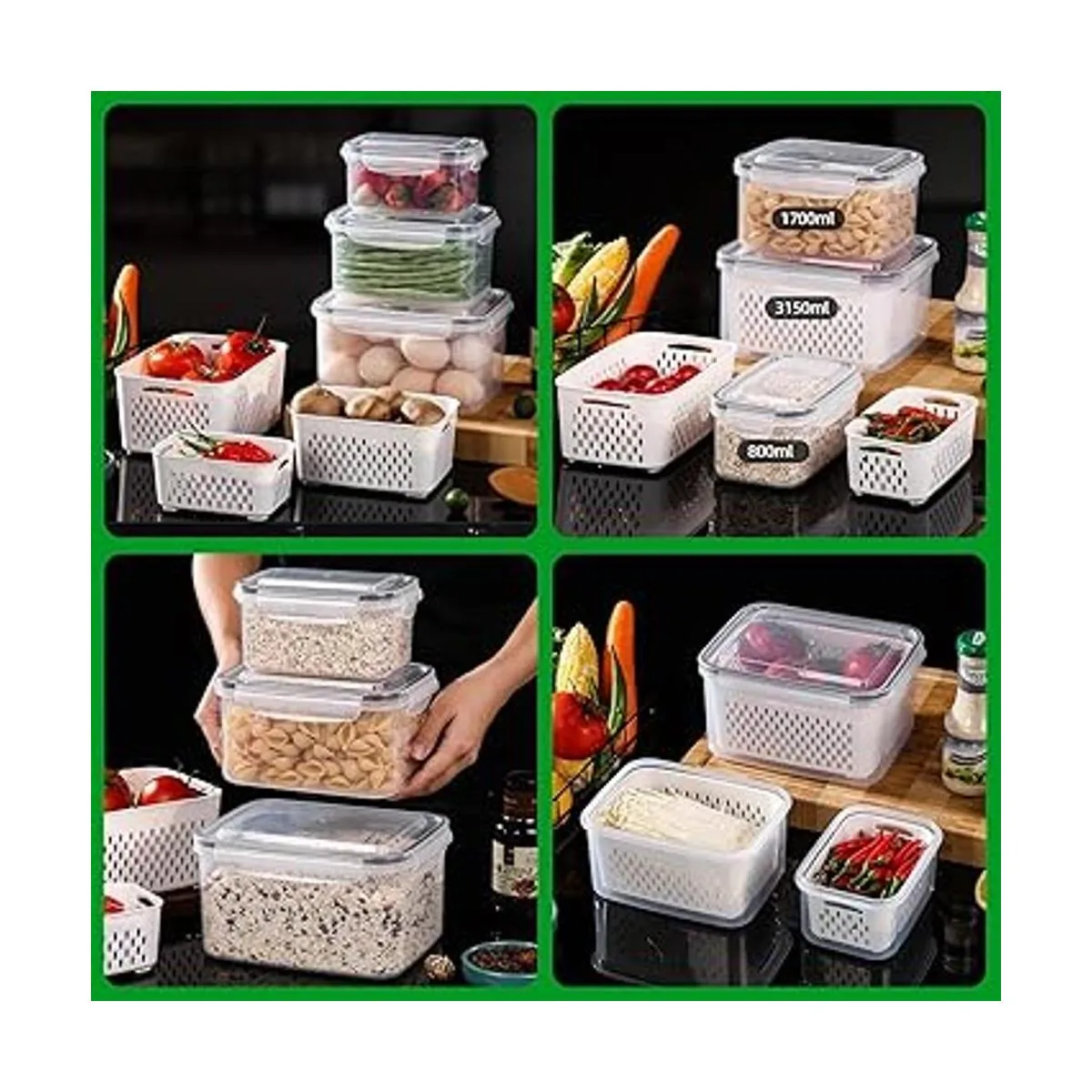 Paquete de 4 recipientes de almacenamiento de frutas_6