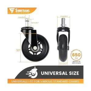 Soontrans ruedas para silla de oficina juego de 5_4