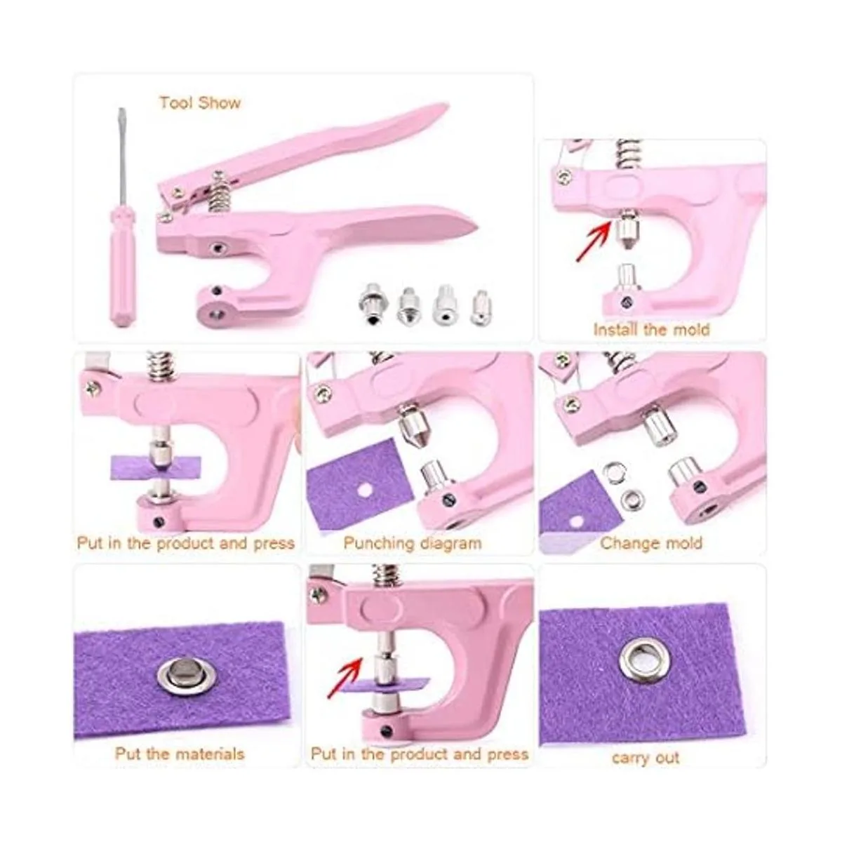 YICBOR Juego de 270 botones de plástico T5 con broches de_4