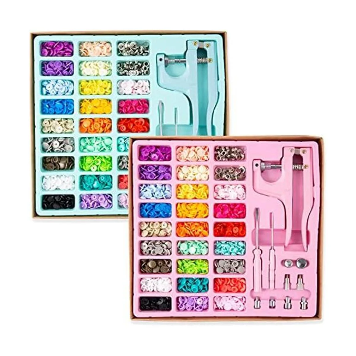 YICBOR Juego de 270 botones de plástico T5 con broches de_1