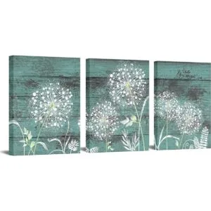 Arte de pared de diente de león decoración de baño_1