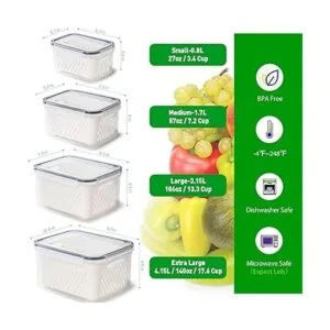 Paquete de 4 recipientes de almacenamiento de frutas_3