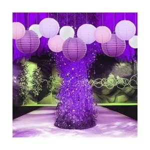 Famolay Faroles de papel morados 12 piezas de tamaños_5