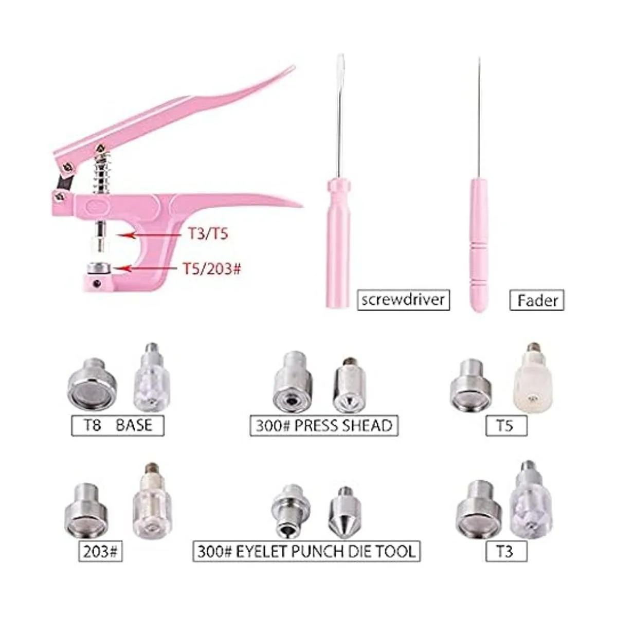 YICBOR Juego de 270 botones de plástico T5 con broches de_3