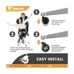 Soontrans ruedas para silla de oficina juego de 5_3