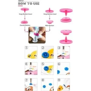 YICBOR Juego de 270 botones de plástico T5 con broches de_6