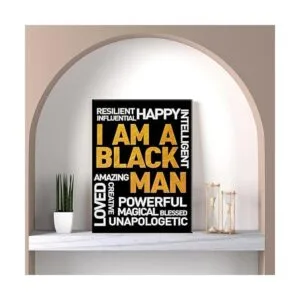 Póster de pared con texto en inglés I am a black man con_3