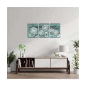 Arte de pared de diente de león decoración de baño_4