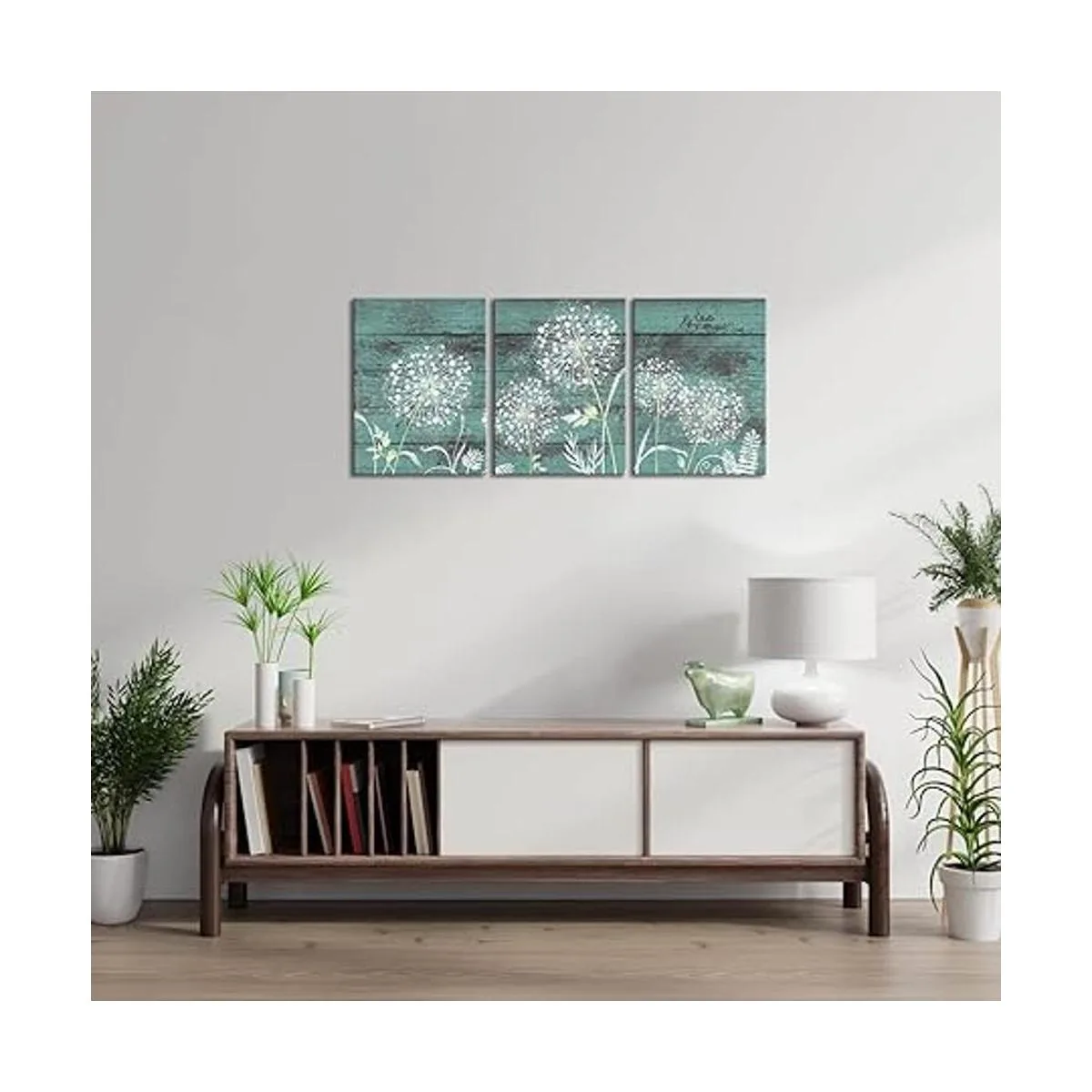 Arte de pared de diente de león decoración de baño_4