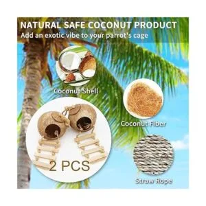 Tfwadmx Piel de coco con escalera jaula colgante de fibra_2